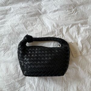 Black Woven Handbag